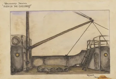 The Moon Of The Caribbees Preliminary Drawing Deck Of The S S Glencairn