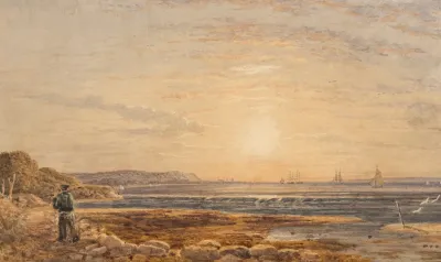 The Needles From Alum Bay Isle Of Wight At Sunset