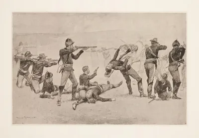The Opening Of The Fight At Wounded Knee