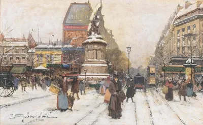 The Place De Clichy In Snow Paris