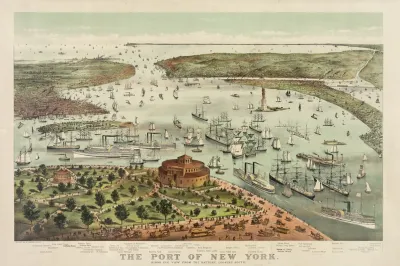 The Port Of New York Birds Eye View From The Battery Looking South 2