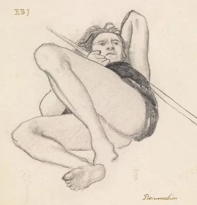 The Resurrection Study Of Sleeping Soldier The Backgammon Players Sketch