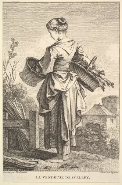 The Seller Of Celery After Francois Boucher