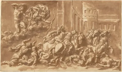 The Sons Of Niobe Being Slain By Apollo And Diana