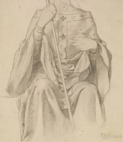 The Spirit Of Justice Drapery Study For A Female Figure