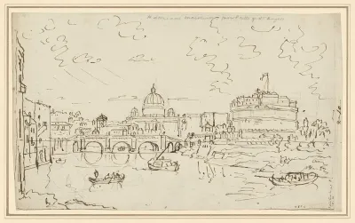The Tiber With Saint Peters And The Castel S Angelo Recto