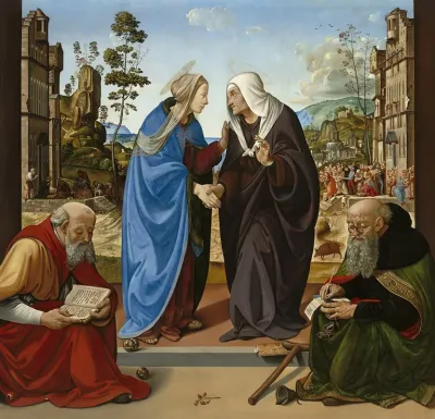 The Visitation With Saint Nicholas And Saint Anthony Abbot