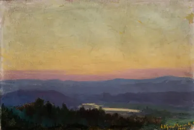 The Vistula Near Tyniec At Sunset
