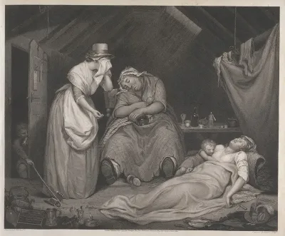 The Wanton Dying In Poverty And Disease Visited By The Modest Girl