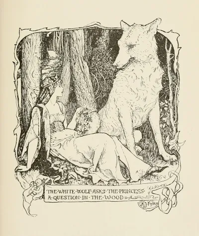 The White Wolf Asks The Princess A Question In The Wood