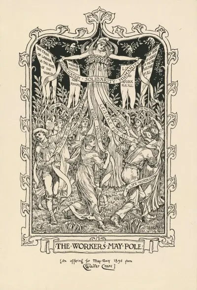 The Workers May Pole An Offering For May Day 1894 From Walter Crane