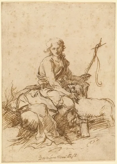 The Youthful Saint John The Baptist Seated In A Landscape