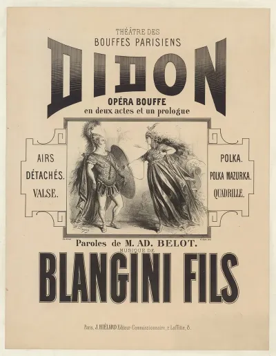 Theatre Des Bouffes Parisiens Didon Opera Bouffe En Deux Actes Et Un Prologue