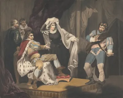 Theatrical Figures About A Throne