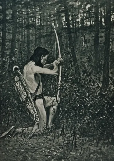 Then Upon One Knee Uprising Hiawatha Aimed An Arrow