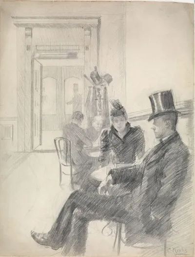 Thorolf Holmboe Og Frue Pa Grand Cafe