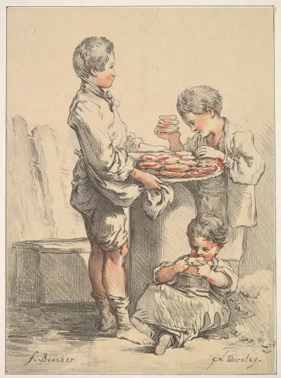 Three Boys With Pancakes