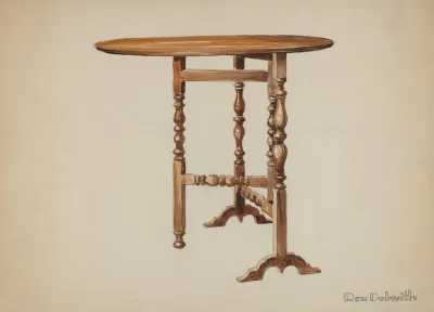 Three Legged Gate Leg Table