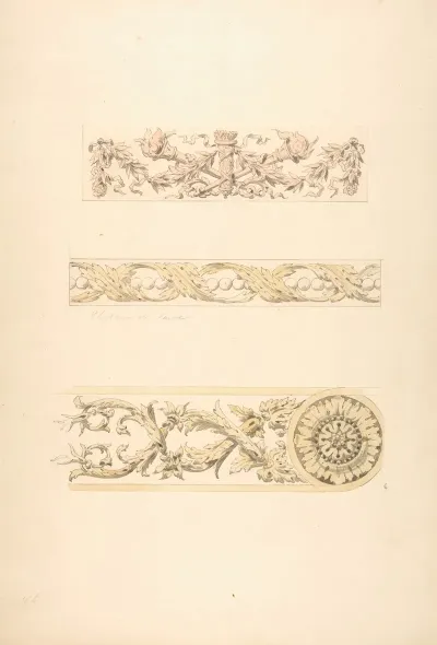 Three Ornamental Motifs In Rococco Style