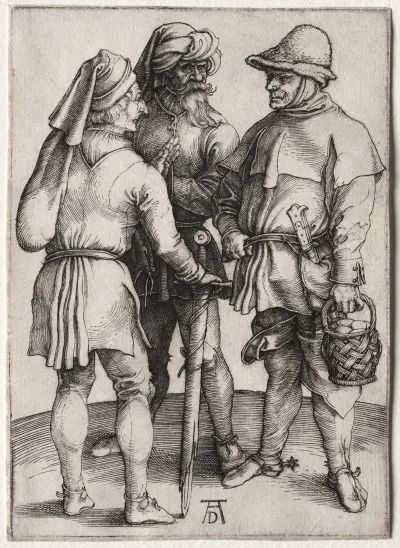 Three Peasants In Conversation