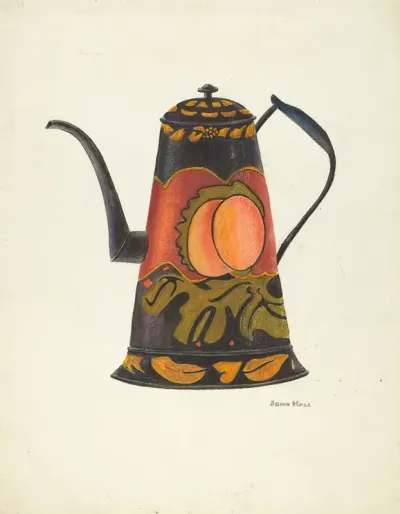 Toleware Coffee Pot 10