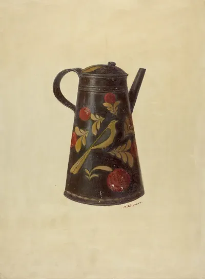 Toleware Coffee Pot 13
