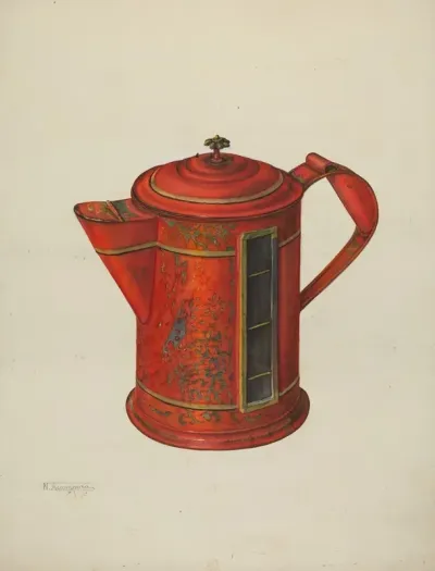 Toleware Coffee Pot 17
