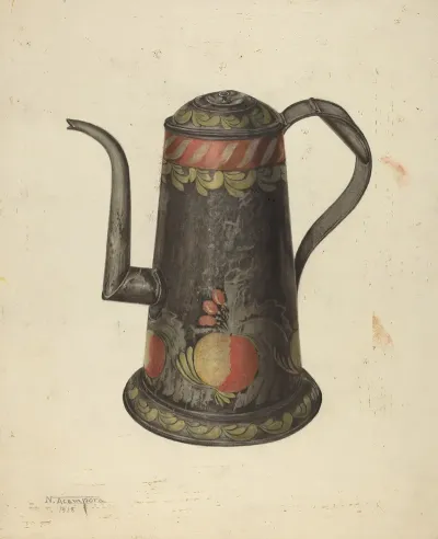 Toleware Coffee Pot 18