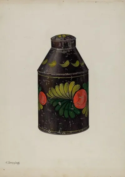 Toleware Tea Caddy 2