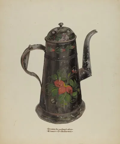 Toleware Tin Coffee Pot