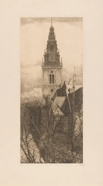 Toren Van De Oude Kerk In Amsterdam