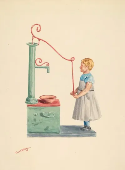Toy Bank Dutch Girl At Well