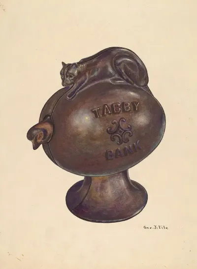 Toy Bank Tabby Cat