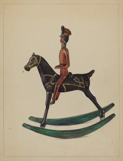 Toy Rocking Horse And Rider