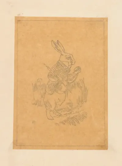 Tracing Of The White Rabbit Holding His Watch