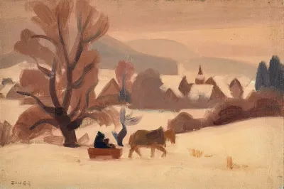 Traineau Dans Un Paysage Enneige