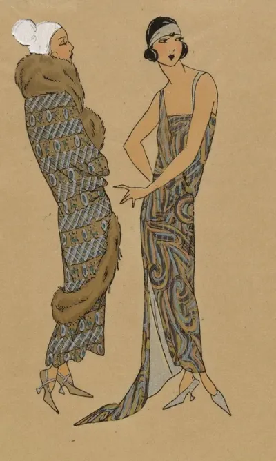 Tres Parisien 1923 No 10 13 Lattente Ensemble Ravissant Pour Une Robe