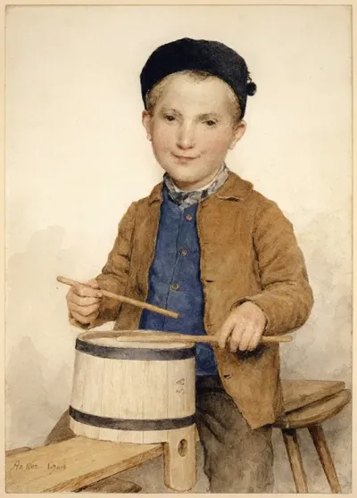 Trommelnder Knabe