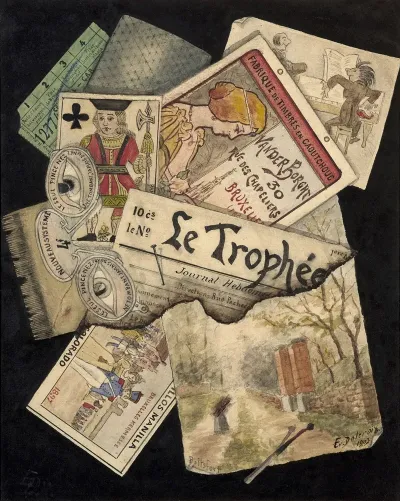 Trompe Loeil Of Playing Cards Matches Posters And Watercolour Landscapes