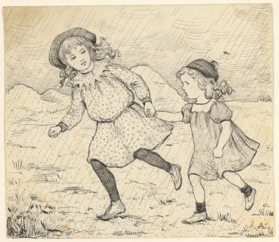 Twee Meisjes In De Regen
