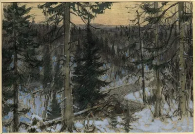 Twilight On The Taiga Near Krasnoyarsk