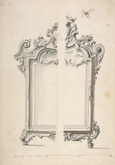 Two Alternative Designs For A Mirror Or Screen With Family Coat Of Arms