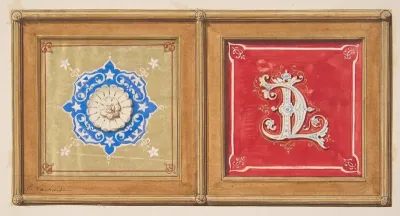 Two Alternative Designs For The Painted Decoration Of A Panel One With The Intertwined Initials Cl