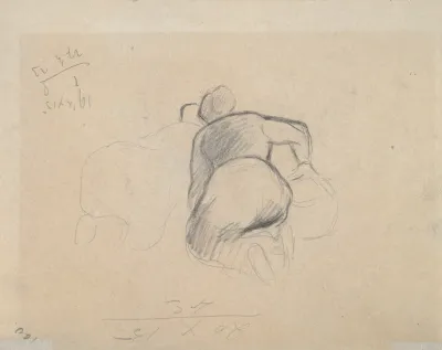 Two Farm Women Kneeling