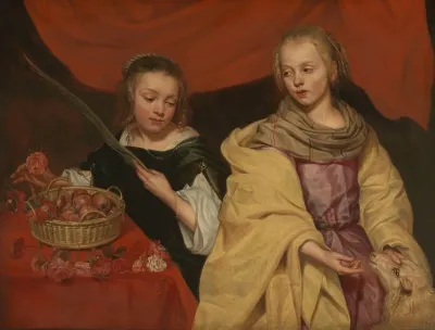Two Girls As Saint Agnes And Saint Dorothy