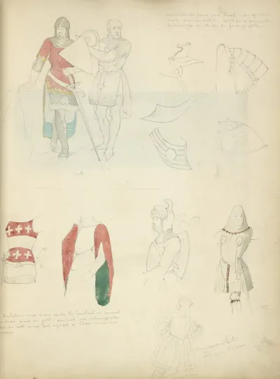 Two Knights One With Sword The Other With Shield1348 Various Sections Of Armor