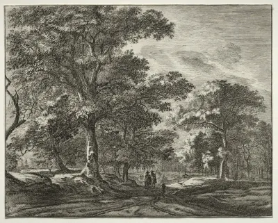 Two Men Preceded By A Hunter