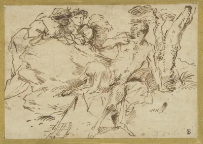 Two Nymphs And A Satyr