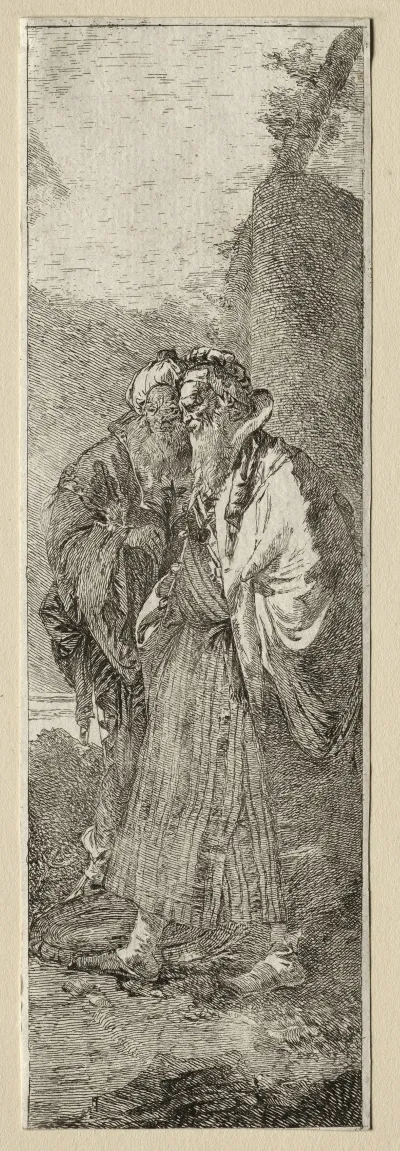 Two Old Men In A Landscape