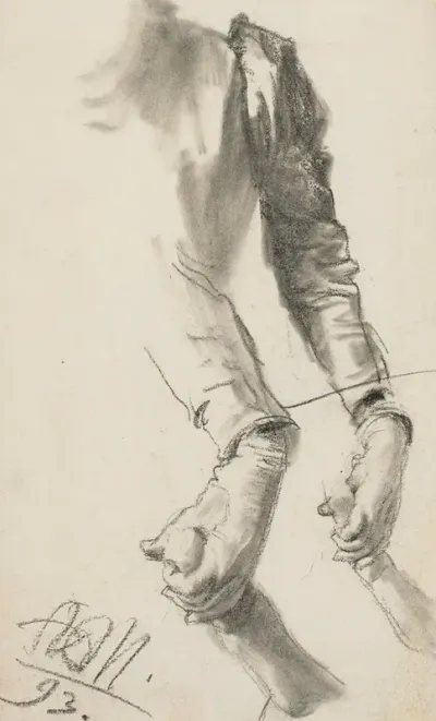 Two Studies Of A Womans Left Arm Holding A Childs Hand